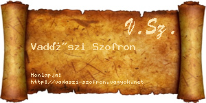 Vadászi Szofron névjegykártya